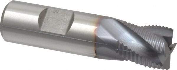Niagara Cutter - 3/4" Diam, Fine Pitch, 3/4" LOC, 4 Flute Cobalt Roughing Square End Mill - TiCN Finish, 3" OAL, 3/4" Shank Diam, Single End, 30° Helix - Eagle Tool & Supply