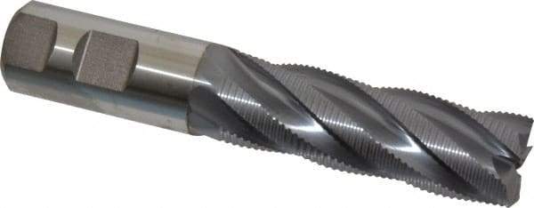 Niagara Cutter - 1" Diam, Fine Pitch, 3" LOC, 5 Flute Cobalt Roughing Square End Mill - TiCN Finish, 5-1/2" OAL, 1" Shank Diam, Single End, 30° Helix - Eagle Tool & Supply