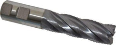 Niagara Cutter - 1" Diam, Fine Pitch, 3" LOC, 5 Flute Cobalt Roughing Square End Mill - TiCN Finish, 5-1/2" OAL, 1" Shank Diam, Single End, 30° Helix - Eagle Tool & Supply