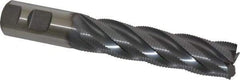 Niagara Cutter - 1" Diam, Fine Pitch, 4" LOC, 5 Flute Cobalt Roughing Square End Mill - TiCN Finish, 6-1/2" OAL, 1" Shank Diam, Single End, 30° Helix - Eagle Tool & Supply