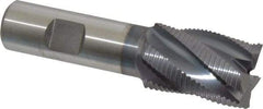 Niagara Cutter - 1" Diam, Fine Pitch, 1-1/2" LOC, 5 Flute Cobalt Roughing Square End Mill - TiCN Finish, 3-3/4" OAL, 3/4" Shank Diam, Single End, 30° Helix - Eagle Tool & Supply