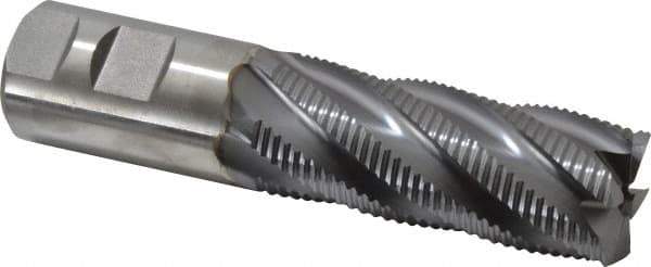 Niagara Cutter - 1-1/4" Diam, Fine Pitch, 3" LOC, 6 Flute Cobalt Roughing Square End Mill - TiCN Finish, 5-1/2" OAL, 1-1/4" Shank Diam, Single End, 30° Helix - Eagle Tool & Supply
