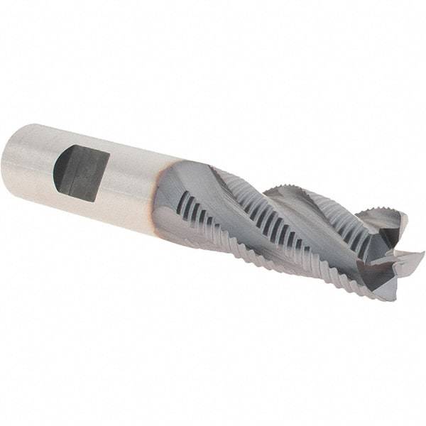 Niagara Cutter - 5/8" Diam, Fine Pitch, 1-5/8" LOC, 4 Flute Cobalt Roughing Square End Mill - TiCN Finish, 3-3/4" OAL, 5/8" Shank Diam, Single End, Centercutting, 30° Helix - Eagle Tool & Supply
