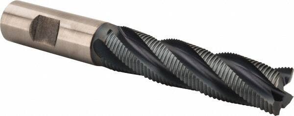 Niagara Cutter - 3/4" Diam, Fine Pitch, 3" LOC, 4 Flute Cobalt Roughing Square End Mill - TiCN Finish, 5-1/4" OAL, 3/4" Shank Diam, Single End, Centercutting, 30° Helix - Eagle Tool & Supply