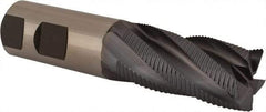 Niagara Cutter - 1" Diam, Fine Pitch, 2" LOC, 5 Flute Cobalt Roughing Square End Mill - TiCN Finish, 4-1/2" OAL, 1" Shank Diam, Single End, Centercutting, 30° Helix - Eagle Tool & Supply
