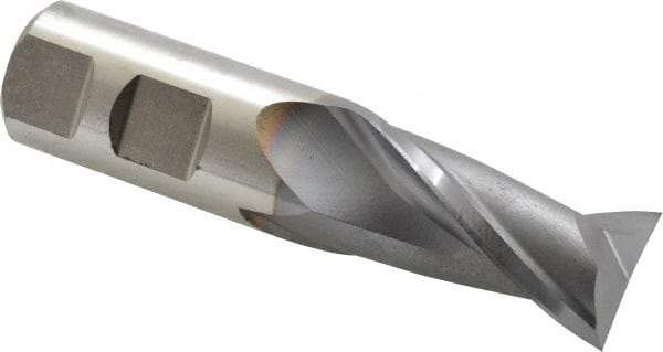 Niagara Cutter - 7/8", 1-1/2" LOC, 7/8" Shank Diam, 3-3/4" OAL, 2 Flute, Cobalt Square End Mill - Single End, TiCN Finish, Spiral Flute, 30° Helix, Centercutting, Right Hand Cut, Right Hand Flute, Series SP205 - Eagle Tool & Supply