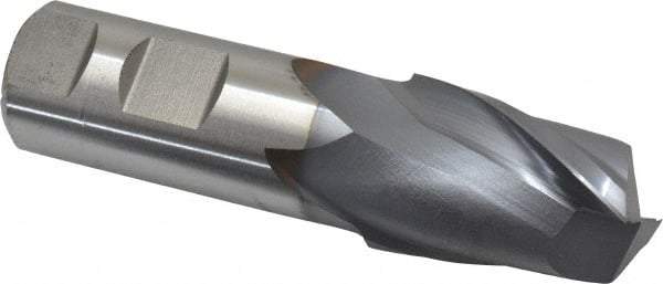 Niagara Cutter - 1-1/8", 1-5/8" LOC, 1" Shank Diam, 4-1/8" OAL, 2 Flute, Cobalt Square End Mill - Single End, TiCN Finish, Spiral Flute, 30° Helix, Centercutting, Right Hand Cut, Right Hand Flute, Series SP205 - Eagle Tool & Supply