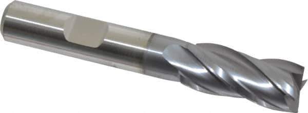 Niagara Cutter - 7/16", 1" LOC, 3/8" Shank Diam, 2-11/16" OAL, 4 Flute, Cobalt Square End Mill - Single End, TiCN Finish, Spiral Flute, 30° Helix, Centercutting, Right Hand Cut, Right Hand Flute, Series SPC408 - Eagle Tool & Supply