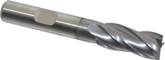 Niagara Cutter - 7/16", 1" LOC, 3/8" Shank Diam, 2-11/16" OAL, 4 Flute, Cobalt Square End Mill - Single End, TiCN Finish, Spiral Flute, 30° Helix, Centercutting, Right Hand Cut, Right Hand Flute, Series SPC408 - Eagle Tool & Supply