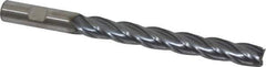 Niagara Cutter - 1/2", 4" LOC, 1/2" Shank Diam, 6" OAL, 4 Flute, Cobalt Square End Mill - Single End, TiCN Finish, Spiral Flute, 30° Helix, Centercutting, Right Hand Cut, Right Hand Flute, Series SPC408 - Eagle Tool & Supply