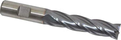 Niagara Cutter - 5/8", 2-1/2" LOC, 5/8" Shank Diam, 4-5/8" OAL, 4 Flute, Cobalt Square End Mill - Single End, TiCN Finish, Spiral Flute, 30° Helix, Centercutting, Right Hand Cut, Right Hand Flute, Series SPC408 - Eagle Tool & Supply