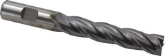 Niagara Cutter - 5/8", 3" LOC, 5/8" Shank Diam, 5-1/8" OAL, 4 Flute, Cobalt Square End Mill - Single End, TiCN Finish, Spiral Flute, 30° Helix, Centercutting, Right Hand Cut, Right Hand Flute, Series SPC408 - Eagle Tool & Supply