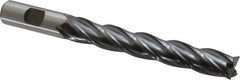 Niagara Cutter - 5/8", 4" LOC, 5/8" Shank Diam, 6-1/8" OAL, 4 Flute, Cobalt Square End Mill - Single End, TiCN Finish, Spiral Flute, 30° Helix, Centercutting, Right Hand Cut, Right Hand Flute, Series SPC408 - Eagle Tool & Supply