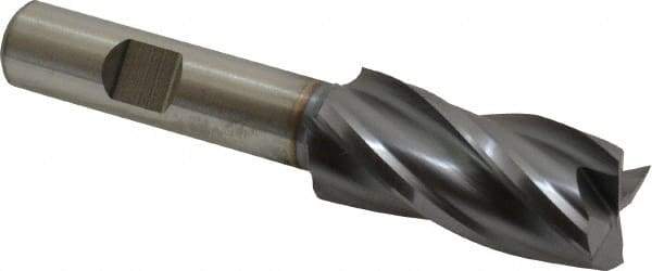 Niagara Cutter - 3/4", 1-5/8" LOC, 1/2" Shank Diam, 3-5/8" OAL, 4 Flute, Cobalt Square End Mill - Single End, TiCN Finish, Spiral Flute, 30° Helix, Centercutting, Right Hand Cut, Right Hand Flute, Series SPC408 - Eagle Tool & Supply