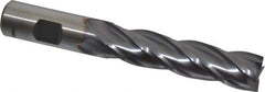 Niagara Cutter - 3/4", 3" LOC, 3/4" Shank Diam, 5-1/4" OAL, 4 Flute, Cobalt Square End Mill - Single End, TiCN Finish, Spiral Flute, 30° Helix, Centercutting, Right Hand Cut, Right Hand Flute, Series SPC408 - Eagle Tool & Supply