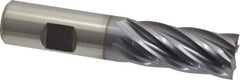Niagara Cutter - 3/4", 1-5/8" LOC, 3/4" Shank Diam, 3-7/8" OAL, 6 Flute, Cobalt Square End Mill - Single End, TiCN Finish, Spiral Flute, 30° Helix, Centercutting, Right Hand Cut, Right Hand Flute, Series SPC408 - Eagle Tool & Supply