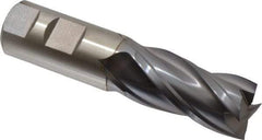 Niagara Cutter - 1", 2" LOC, 1" Shank Diam, 4-1/2" OAL, 4 Flute, Cobalt Square End Mill - Single End, TiCN Finish, Spiral Flute, 30° Helix, Centercutting, Right Hand Cut, Right Hand Flute, Series SPC408 - Eagle Tool & Supply