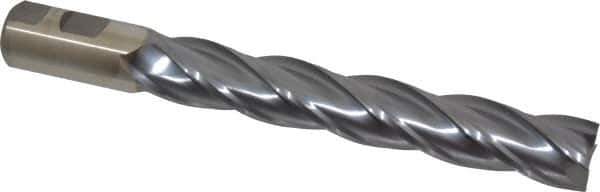 Niagara Cutter - 1", 6" LOC, 1" Shank Diam, 8-1/2" OAL, 4 Flute, Cobalt Square End Mill - Single End, TiCN Finish, Spiral Flute, 30° Helix, Centercutting, Right Hand Cut, Right Hand Flute, Series SPC408 - Eagle Tool & Supply