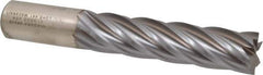 Niagara Cutter - 1", 4" LOC, 1" Shank Diam, 6-1/2" OAL, 6 Flute, Cobalt Square End Mill - Single End, TiCN Finish, Spiral Flute, 30° Helix, Centercutting, Right Hand Cut, Right Hand Flute, Series SPC408 - Eagle Tool & Supply
