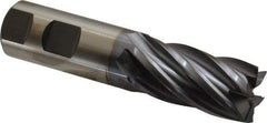 Niagara Cutter - 1", 2" LOC, 1" Shank Diam, 4-1/2" OAL, 6 Flute, Cobalt Square End Mill - Single End, TiCN Finish, Spiral Flute, 30° Helix, Centercutting, Right Hand Cut, Right Hand Flute, Series SPC408 - Eagle Tool & Supply