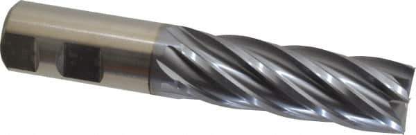 Niagara Cutter - 1", 3" LOC, 1" Shank Diam, 5-1/2" OAL, 6 Flute, Cobalt Square End Mill - Single End, TiCN Finish, Spiral Flute, 30° Helix, Centercutting, Right Hand Cut, Right Hand Flute, Series SPC408 - Eagle Tool & Supply