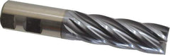 Niagara Cutter - 1", 3" LOC, 1" Shank Diam, 5-1/2" OAL, 6 Flute, Cobalt Square End Mill - Single End, TiCN Finish, Spiral Flute, 30° Helix, Centercutting, Right Hand Cut, Right Hand Flute, Series SPC408 - Eagle Tool & Supply