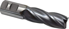 Niagara Cutter - 1-1/4", 3" LOC, 1-1/4" Shank Diam, 5-1/2" OAL, 4 Flute, Cobalt Square End Mill - Single End, TiCN Finish, Spiral Flute, 30° Helix, Centercutting, Right Hand Cut, Right Hand Flute, Series SPC408 - Eagle Tool & Supply