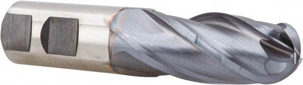 Niagara Cutter - 7/8" Diam, 1-7/8" LOC, 4 Flute Cobalt Ball End Mill - TiCN Finish, Single End, 4-1/8" OAL, 7/8" Shank Diam, Spiral Flute - Eagle Tool & Supply