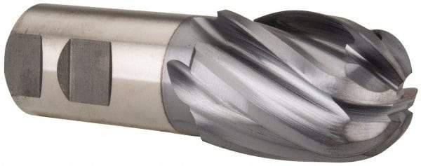 Niagara Cutter - 1-1/2" Diam, 2" LOC, 6 Flute Cobalt Ball End Mill - TiCN Finish, Single End, 4-1/2" OAL, 1-1/4" Shank Diam, Spiral Flute - Eagle Tool & Supply