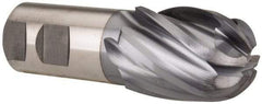 Niagara Cutter - 1-1/2" Diam, 2" LOC, 6 Flute Cobalt Ball End Mill - TiCN Finish, Single End, 4-1/2" OAL, 1-1/4" Shank Diam, Spiral Flute - Eagle Tool & Supply