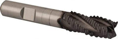 Niagara Cutter - 7/16" Diam, Coarse Pitch, 1" LOC, 4 Flute Cobalt Roughing Square End Mill - TiCN Finish, 2-11/16" OAL, 3/8" Shank Diam, Single End, Centercutting, 30° Helix - Eagle Tool & Supply