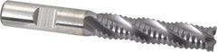 Niagara Cutter - 1/2" Diam, Coarse Pitch, 2" LOC, 4 Flute Cobalt Roughing Square End Mill - TiCN Finish, 4" OAL, 1/2" Shank Diam, Single End, Centercutting, 30° Helix - Eagle Tool & Supply