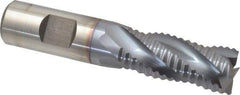Niagara Cutter - 3/4" Diam, Coarse Pitch, 1-5/8" LOC, 4 Flute Cobalt Roughing Square End Mill - TiCN Finish, 3-7/8" OAL, 3/4" Shank Diam, Single End, Centercutting, 30° Helix - Eagle Tool & Supply