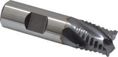Niagara Cutter - 3/4" Diam, Coarse Pitch, 3/4" LOC, 4 Flute Cobalt Roughing Square End Mill - TiCN Finish, 3" OAL, 3/4" Shank Diam, Single End, Centercutting, 30° Helix - Eagle Tool & Supply
