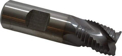 Niagara Cutter - 3/4" Diam, Coarse Pitch, 3/4" LOC, 3 Flute Cobalt Roughing Square End Mill - TiCN Finish, 3" OAL, 3/4" Shank Diam, Single End, Centercutting, 36° Helix - Eagle Tool & Supply