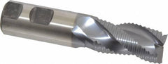 Niagara Cutter - 1" Diam, Coarse Pitch, 1-3/4" LOC, 3 Flute Cobalt Roughing Square End Mill - TiCN Finish, 4-5/8" OAL, 1" Shank Diam, Single End, Centercutting, 36° Helix - Eagle Tool & Supply