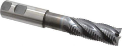 Niagara Cutter - 1" Diam, Coarse Pitch, 2-1/2" LOC, 5 Flute Cobalt Roughing Square End Mill - TiCN Finish, 6-1/2" OAL, 1" Shank Diam, Single End, Extended Reach, Centercutting, 30° Helix - Eagle Tool & Supply