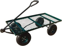 Sandusky Lee - 800 Lb Capacity Steel Wagon Truck - Steel Deck, 36" OAW, 60" Platform Length, Rubber Casters - Eagle Tool & Supply