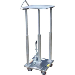 Vestil - 500 Lb Capacity Hydraulic Post Table - 31" to 49" Lift Height, 18" Platform Length x 18" Platform Width - Eagle Tool & Supply