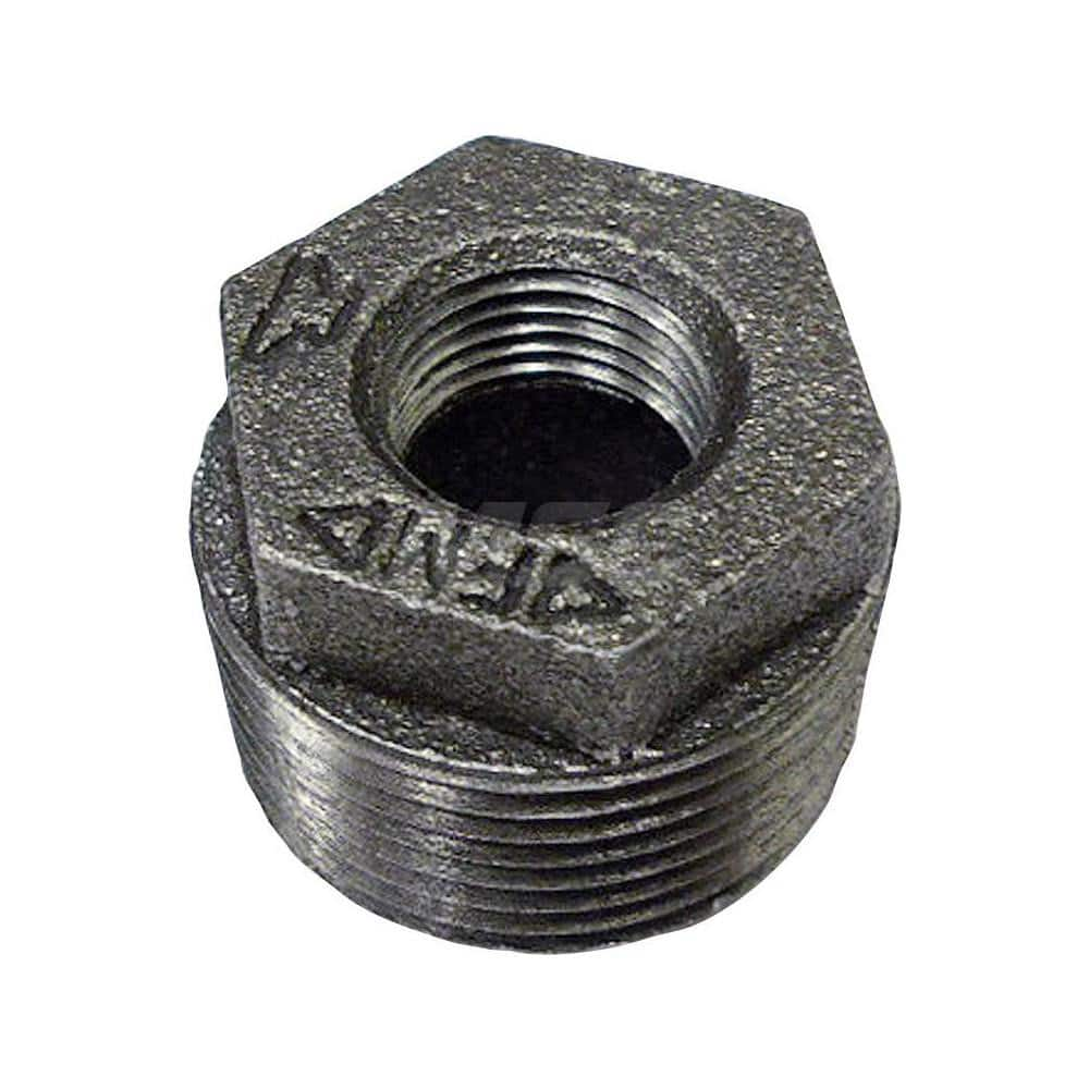 Black Hex Bushing: 3-1/2 x 1″, 125 psi, Threaded Cast Iron, Black Finish, Class 125