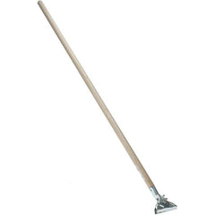 Weiler - 62" Wood Male Thread Mop Handle - 1-1/16" Handle Diam, Use with Wet Mops - Eagle Tool & Supply