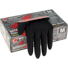 MCR Safety - Pack of (100) Size M, 3 mil, Powder Free Nitrile Disposable Gloves - Eagle Tool & Supply