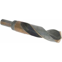 Made in USA - 53/64" High Speed Steel, 135° Point, Round with Flats Shank Maintenance Drill Bit - Eagle Tool & Supply