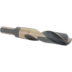 Made in USA - 51/64" High Speed Steel, 135° Point, Round with Flats Shank Maintenance Drill Bit - Eagle Tool & Supply