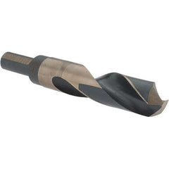 Made in USA - 25/32" High Speed Steel, 135° Point, Round with Flats Shank Maintenance Drill Bit - Eagle Tool & Supply