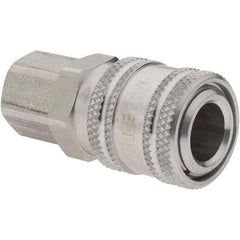 Parker - 1/4-18 NPTF Industrial Pneumatic Hose Coupler - Steel, 1/4" Body Diam - Eagle Tool & Supply