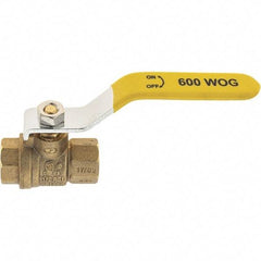 Value Collection - 1/4" Pipe, Brass Full Port Ball Valve - 2 Piece, NPT Ends, Lever Handle, 600 WOG, 150 WSP - Eagle Tool & Supply