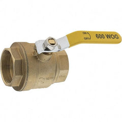 Value Collection - 2" Pipe, Brass Full Port Ball Valve - 2 Piece, NPT Ends, Lever Handle, 600 WOG, 150 WSP - Eagle Tool & Supply
