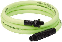 Legacy - 3/8" ID x 0.61" OD 6' Long Lead-In Whip Hose - FNPT x MNPT Ball Swivel Ends, 300 Working psi, 140°, 1/4" Fitting, Green - Eagle Tool & Supply