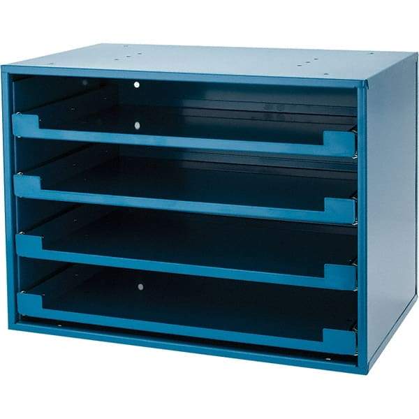 Value Collection - 4 Drawer, Small Parts Slide Rack Cabinet - 12-1/2" Deep x 20-1/2" Wide x 14-5/8" High - Eagle Tool & Supply